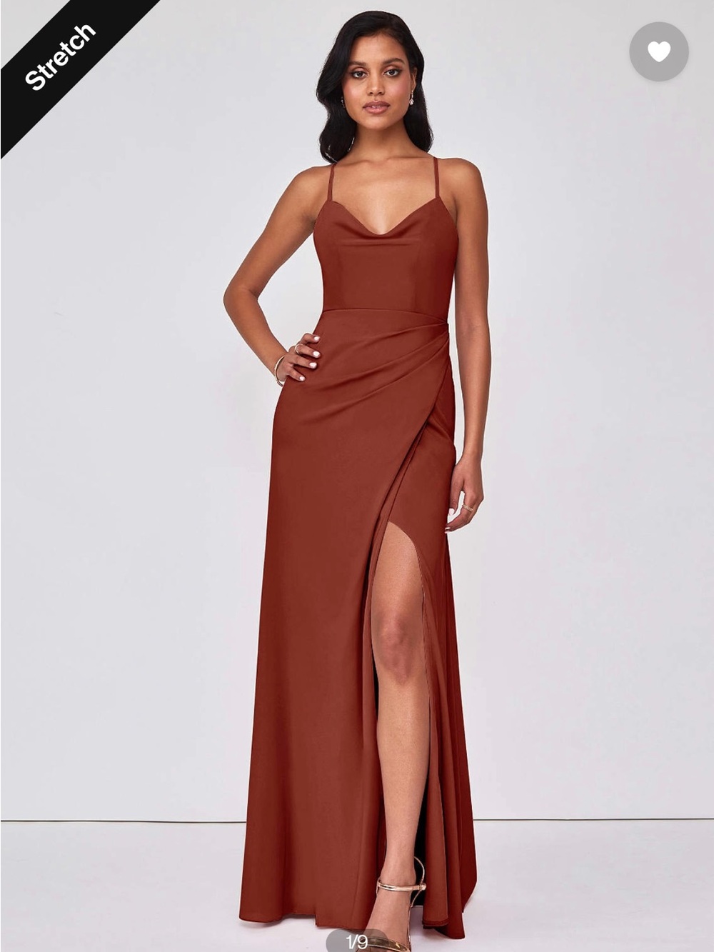 Azazie Terracotta Strappy Maxi Dress